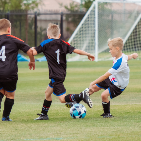 Children playing football