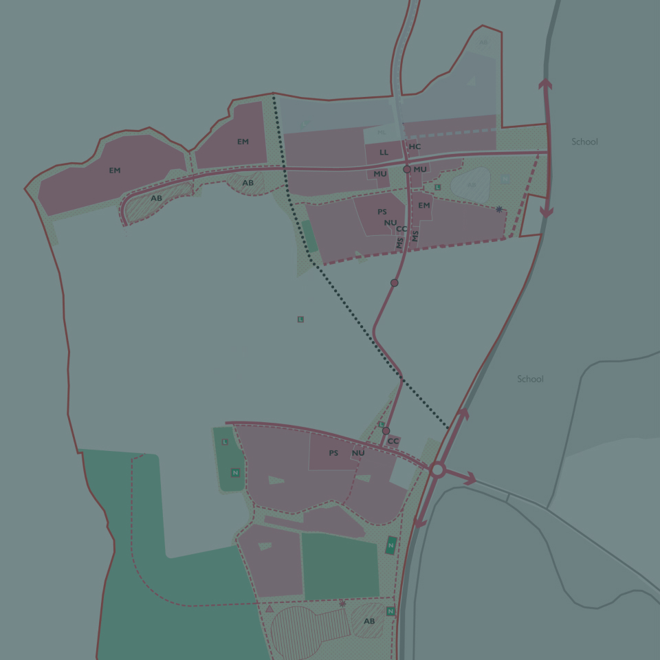 3 maps of the different phases of the West Corby development